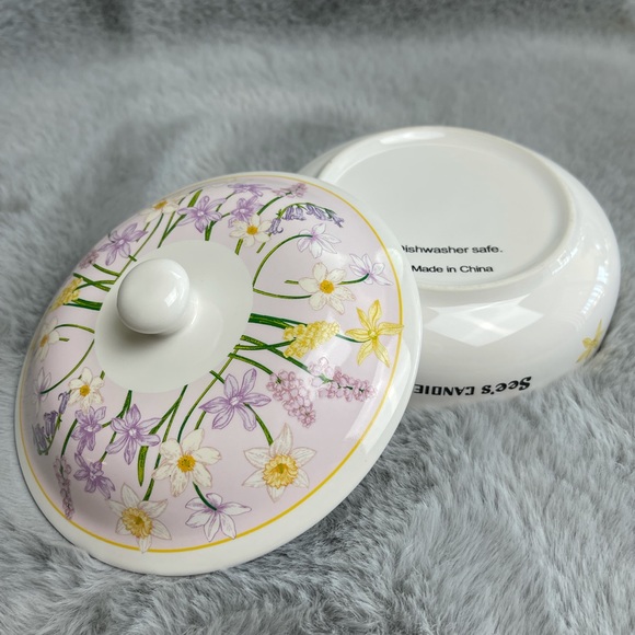 See’s Candies ceramic floral jar 5.5”X5.5”X3.5” - Picture 2 of 9
